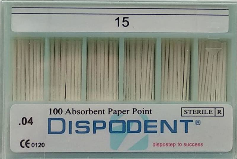 Штифты эндоканальные бумажные «Dispodent»  размер 15  100шт конусность 04