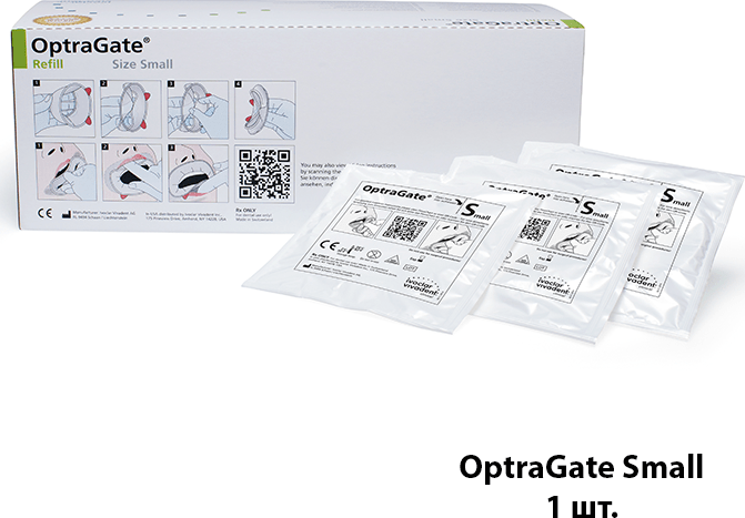 OPTRAGATE Small (10шт)--вспомогат. инструмент д/обеспеч.свободного доступа к полости рта_