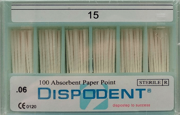 Штифты эндоканальные бумажные «Dispodent»  размер 15  100шт конусность 06