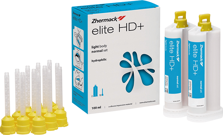 Материал стоматологический слепочный Elite HD+ Light Body Normal Set_2*50 мл., 12 смесит.наконечников